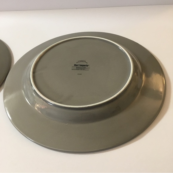 2 Pier 1 Imports Martillo Fog Stoneware Round Dinner Plates - Picture 12 of 14